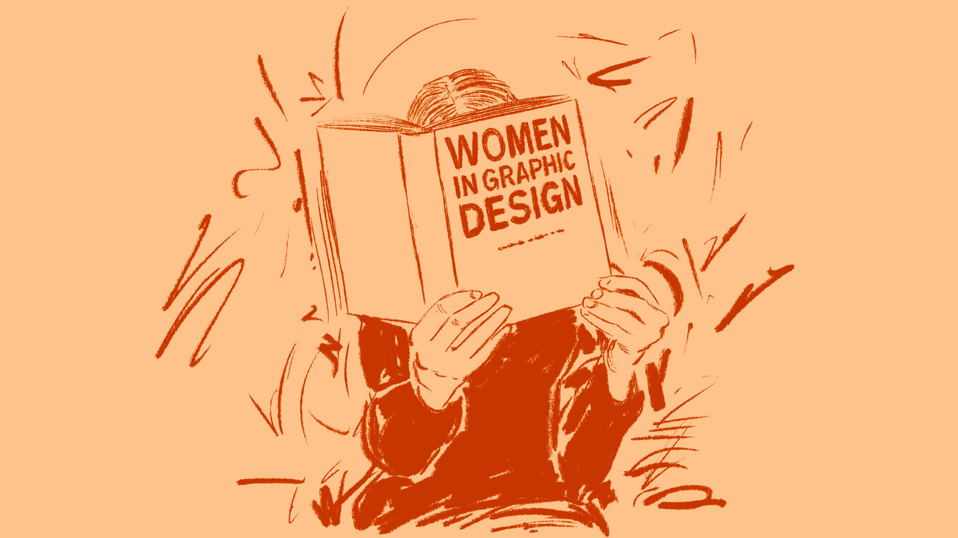 Isabelle Allard reading Women in Graphic Design book